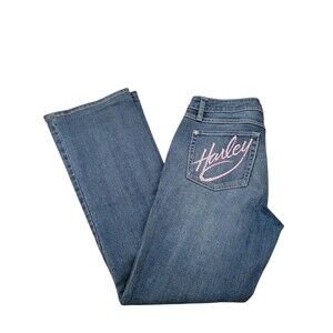 Womens Size 4 Harley Davidson Jeans 28x28 Low Rise Bootcut Pink READ DESCRIPTION
